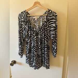 Michael Kors Black and White Zebra Print Top